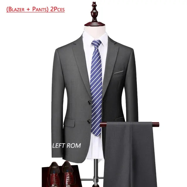 Pure Color Men's Business Suit