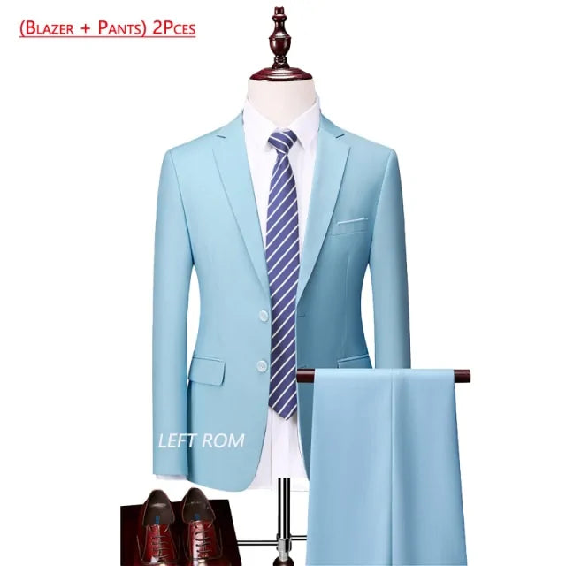 Pure Color Men's Business Suit