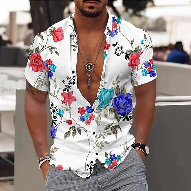 Summer Hawaiian Floral Shirts For Men