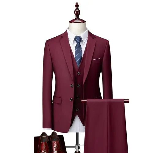 Pure Color Men's Business Suit