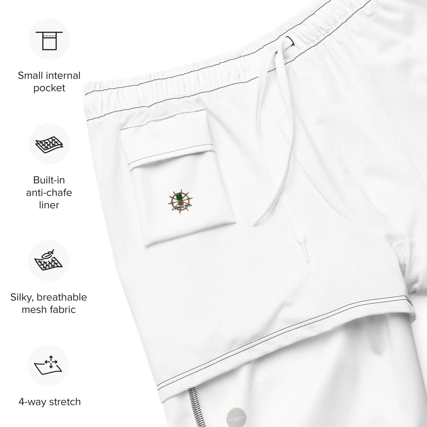 Men's White Eco Board Shorts